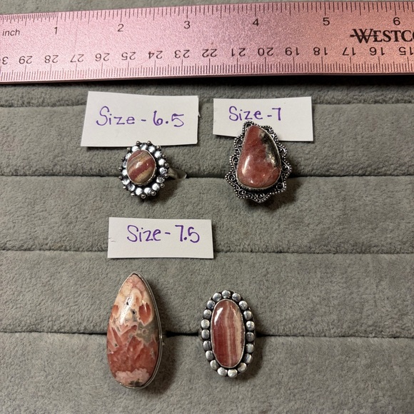 Pink Rhodochrosite Ring - Picture 2 of 4